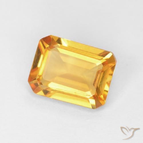 1.27 ct Golden Citrine Stone, Natural Citrine in Octagon Step Cut Shape for Sale