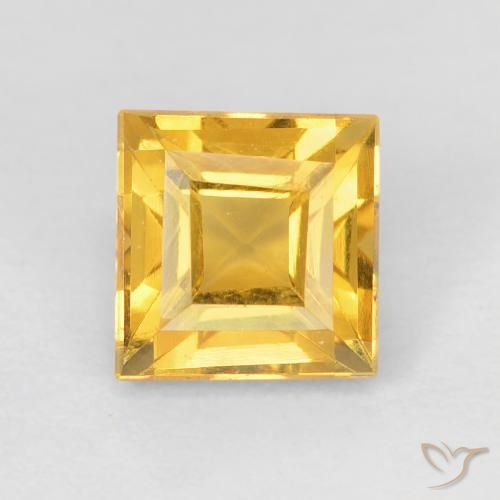 1.13ct Natural Bright Gold Citrine, Square, VVS