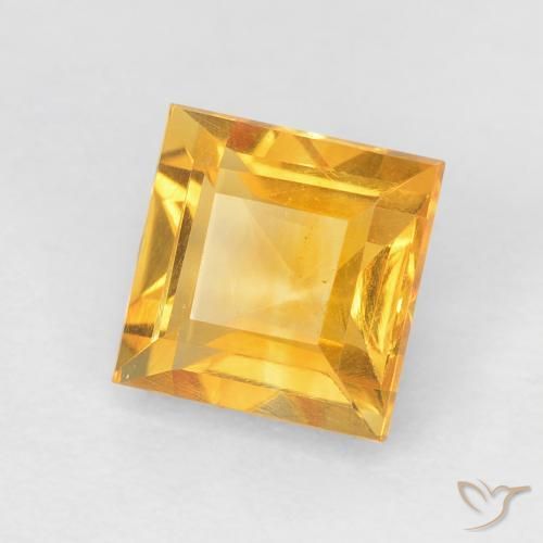 1.02 ct Golden Citrine Stone, Natural Citrine in Square Facet Shape for Sale