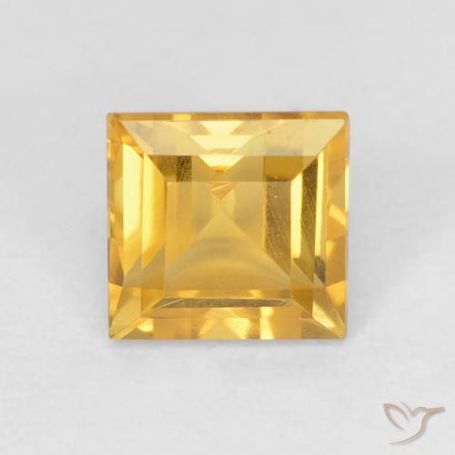 1.10ct Natural Bright Gold Citrine, Square, VVS