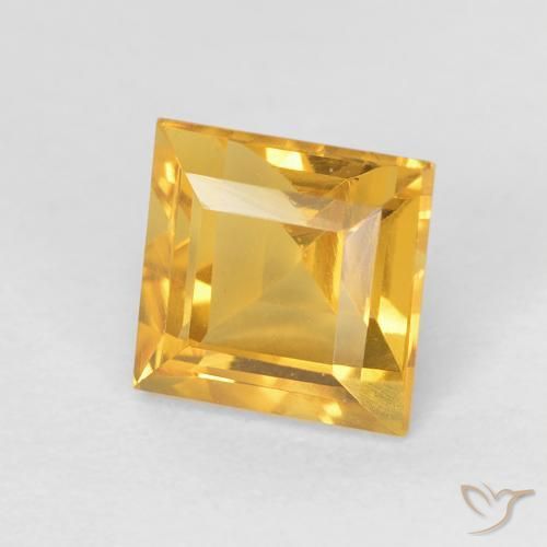 1.10 ct Golden Citrine Stone, Natural Citrine in Square Facet Shape for Sale