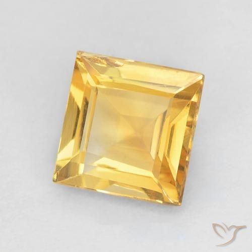 0.93 ct Golden Citrine Stone, Natural Citrine in Square Facet Shape for Sale