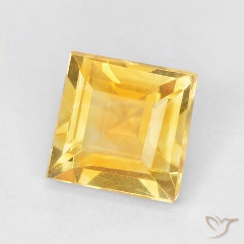 1.05 ct Golden Citrine Stone, Natural Citrine in Square Facet Shape for Sale