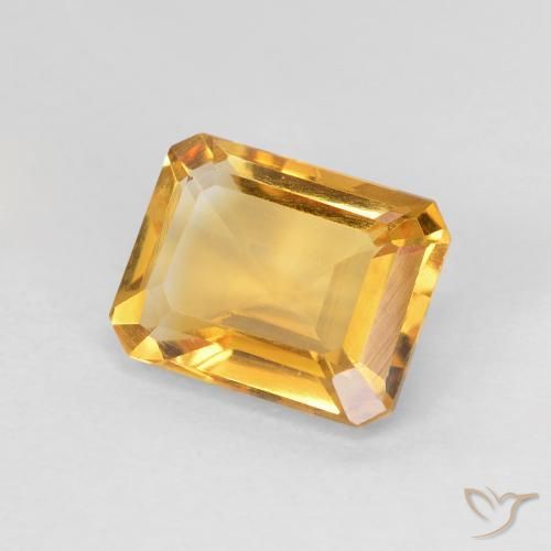 1.36 ct Golden Citrine Stone, Natural Citrine in Octagon Step Cut Shape for Sale