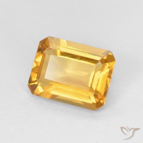 1.33 ct Golden Citrine Stone, Natural Citrine in Octagon Step Cut Shape for Sale