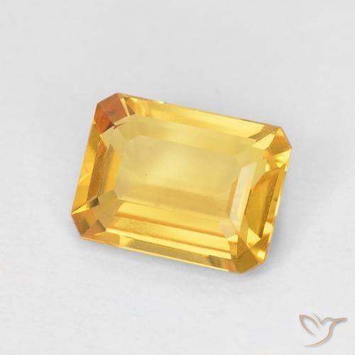 1.24 ct Golden Citrine Stone, Natural Citrine in Octagon Step Cut Shape for Sale
