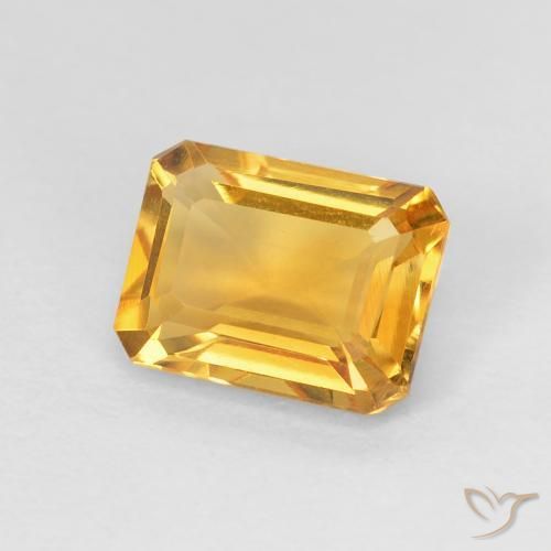 1.37 ct Golden Citrine Stone, Natural Citrine in Octagon Step Cut Shape for Sale