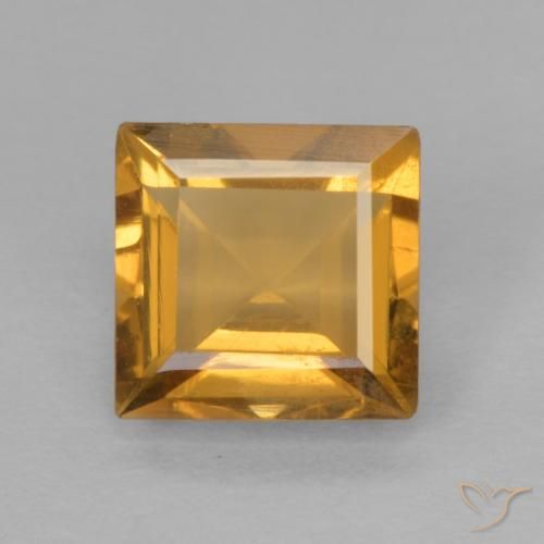 0.90ct Natural Deep Golden Orange Citrine, Square, VVS-VS