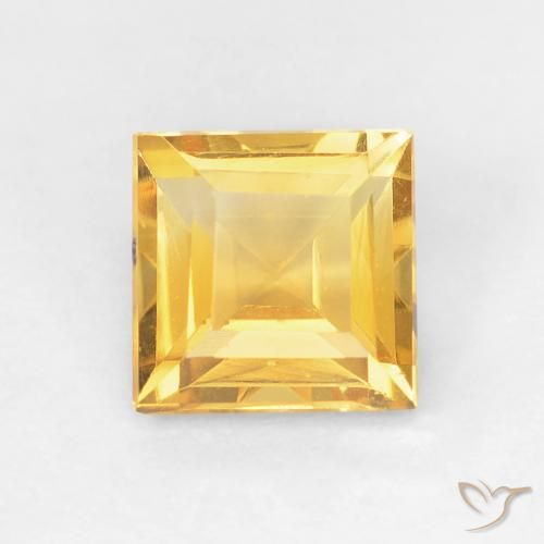 0.93ct Natural Golden Orange Citrine, Square, VVS-VS