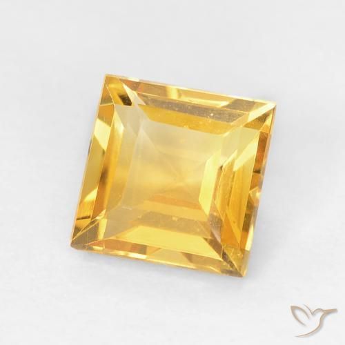 0.93 ct Golden Citrine Stone, Natural Citrine in Square Facet Shape for Sale