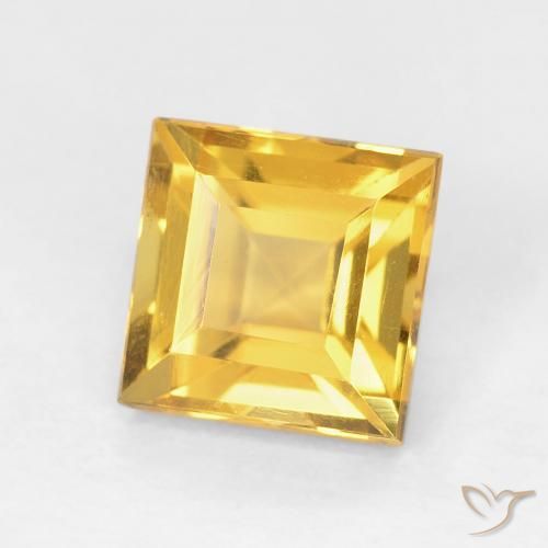 1.08 ct Golden Citrine Stone, Natural Citrine in Square Facet Shape for Sale