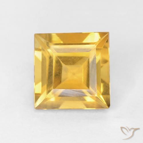 0.94ct Natural Medium Gold Citrine, Square, VVS-VS