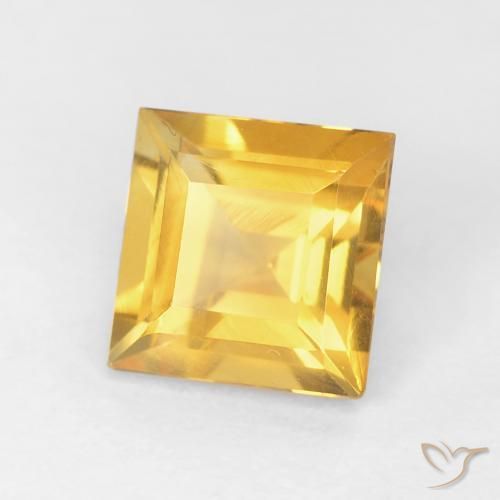 0.94 ct Golden Citrine Stone, Natural Citrine in Square Facet Shape for Sale