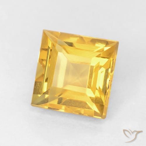 1.09 ct Golden Citrine Stone, Natural Citrine in Square Facet Shape for Sale