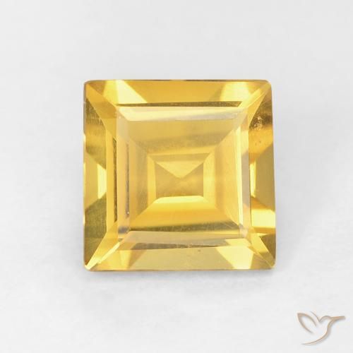 0.98ct Natural Golden Citrine, Square, VVS-VS