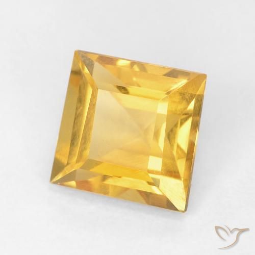 1.06 ct Golden Citrine Stone, Natural Citrine in Square Facet Shape for Sale