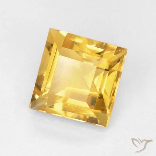 1.06 ct Golden Citrine Stone, Natural Citrine in Square Facet Shape for Sale