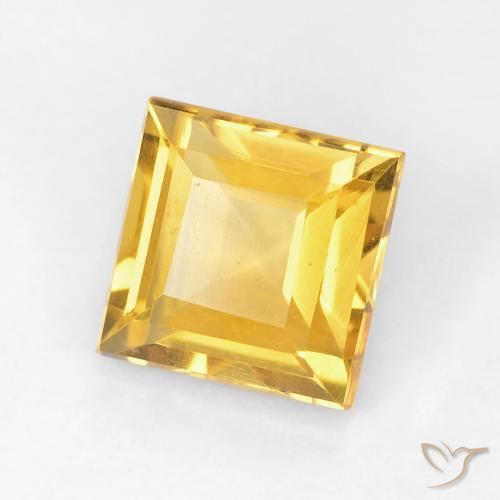 1.05 ct Golden Citrine Stone, Natural Citrine in Square Facet Shape for Sale