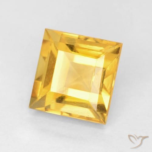 1.16 ct Golden Citrine Stone, Natural Citrine in Square Facet Shape for Sale