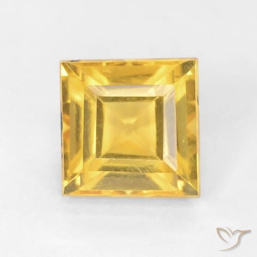 1.10ct Natural Medium Golden Citrine, Square, VVS-VS