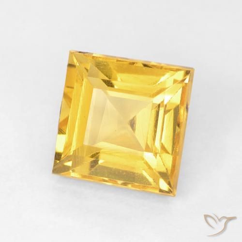 1.10 ct Golden Citrine Stone, Natural Citrine in Square Facet Shape for Sale