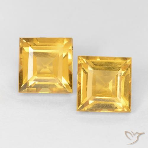 2.20ctw Natural Bright Gold Citrine, Square, VS