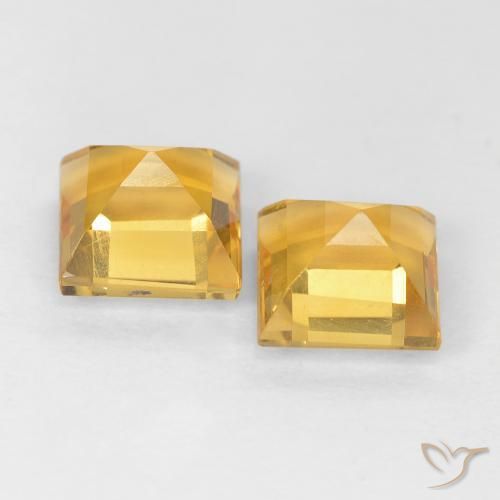 Citrine Gemstones in 6 x 6 mm (calibrated) Size for Sale, Citrine Stones in Bright Gold Color