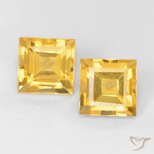 2.20ctw Natural Bright Gold Citrine, Square, VVS-VS