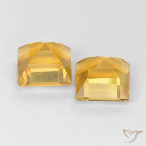 Citrine Gemstones in 6 x 6 mm (calibrated) Size for Sale, Citrine Stones in Bright Gold Color