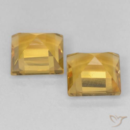 Citrine Gemstones in 6 x 6 mm (calibrated) Size for Sale, Citrine Stones in Golden Orange Color