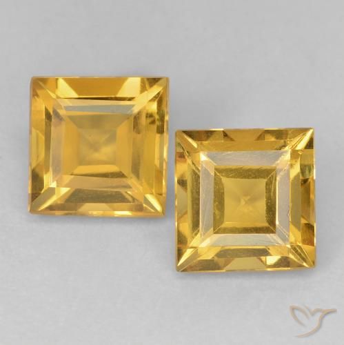 2.22ctw Natural Medium Golden Citrine, Square, VVS-VS