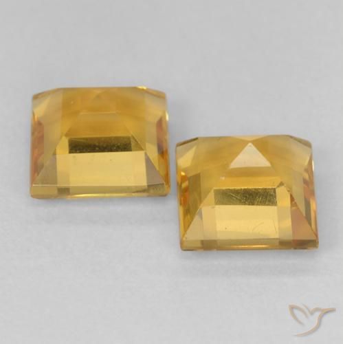 Citrine Gemstones in 6 x 6 mm (calibrated) Size for Sale, Citrine Stones in Medium Golden Color