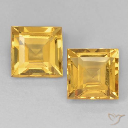 2.28ctw Natural Medium Golden Citrine, Square, VVS-VS