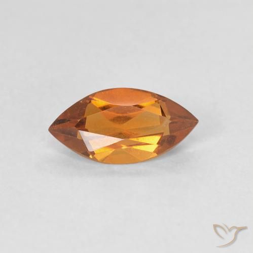 0.53ct Natural Medium Orange Citrine, Marquise, VVS-VS