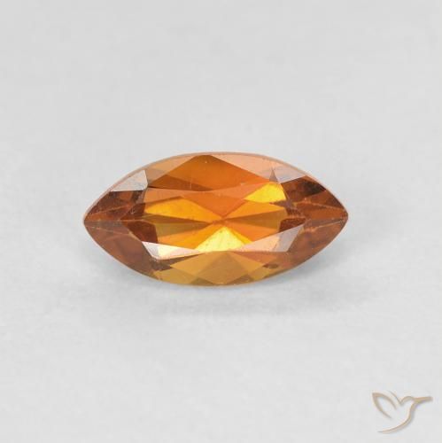 0.66ct Natural Deep Orange Citrine, Marquise, VVS-VS