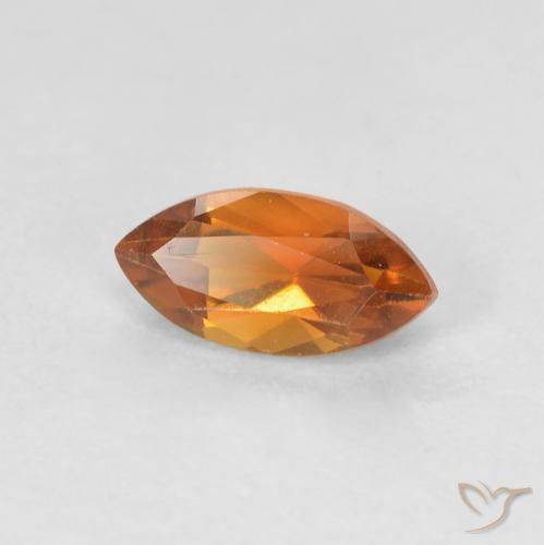 0.66 ct Orange Citrine Stone, Natural Citrine in Marquise Facet Shape for Sale