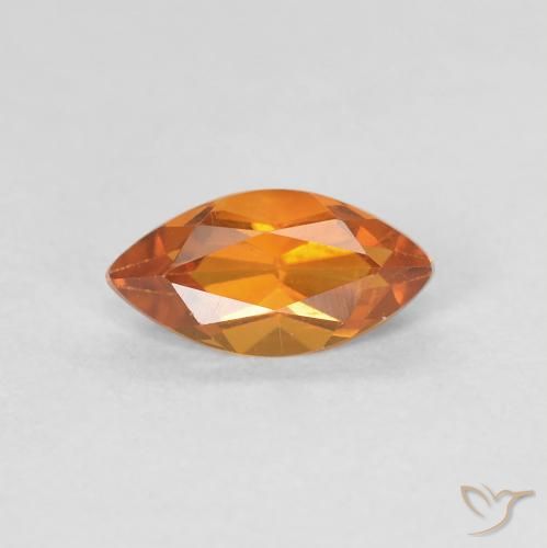 0.58ct Natural Medium Orange Citrine, Marquise, VVS-VS
