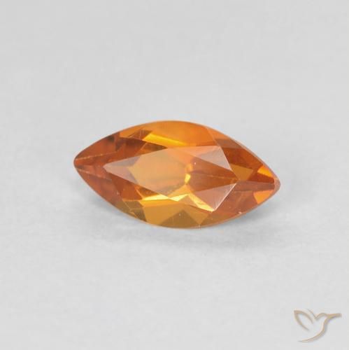 0.58 ct Orange Citrine Stone, Natural Citrine in Marquise Facet Shape for Sale