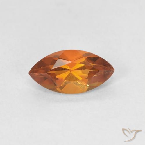 0.56ct Natural Deep Orange Citrine, Marquise, VVS-VS
