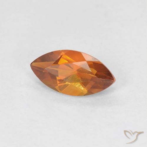 0.56 ct Orange Citrine Stone, Natural Citrine in Marquise Facet Shape for Sale