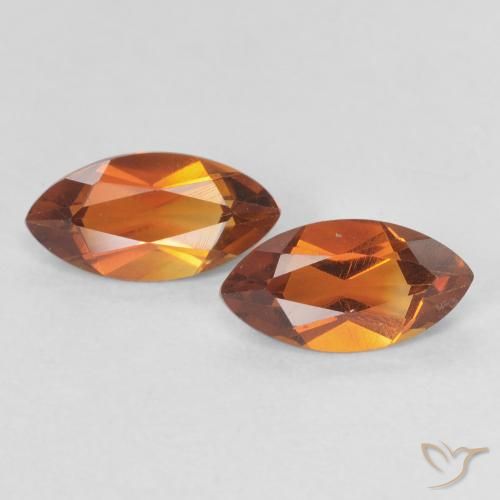 1.10 ctw Orange Citrine Stones, Natural Citrine in Marquise Facet Shape for Sale