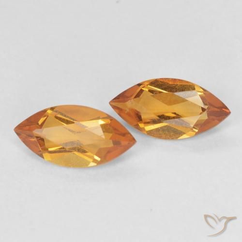 0.98 ct Orange Citrine, 8.1 x 4.1 mm Marquise Cut From Brazil, Photo A