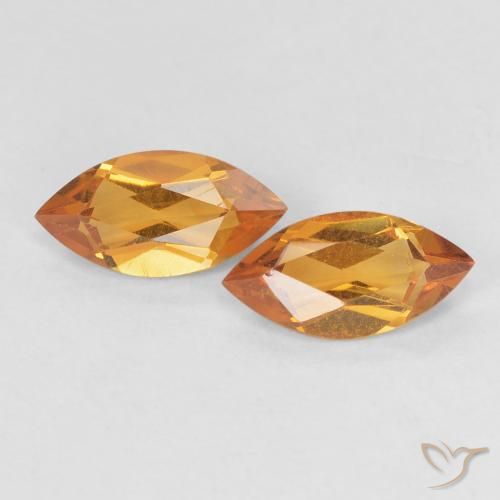 0.98 ctw Orange Citrine Stones, Natural Citrine in Marquise Facet Shape for Sale