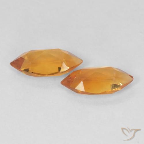 Citrine Gemstones in 8 x 4 mm (calibrated) Size for Sale, Citrine Stones in Medium Orange Color