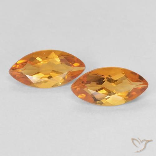 0.92 ct Orange Citrine, 8 x 3.9 mm Marquise Cut From Brazil, Photo A