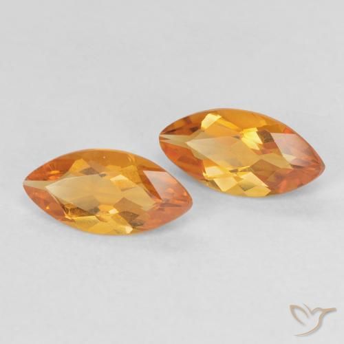0.92 ctw Orange Citrine Stones, Natural Citrine in Marquise Facet Shape for Sale