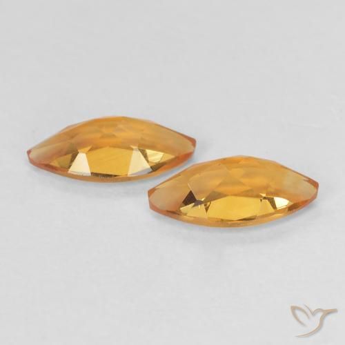 Citrine Gemstones in 8 x 4 mm (calibrated) Size for Sale, Citrine Stones in Medium Orange Color