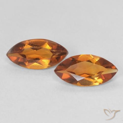 1.02 ct Orange Citrine, 8.3 x 4.1 mm Marquise Cut From Brazil, Photo A