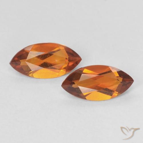 0.85 ct Orange Citrine, 8 x 3.9 mm Marquise Cut From Brazil, Photo A