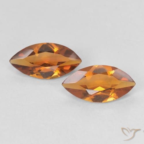 1 ct Orange Citrine, 8.3 x 4.2 mm Marquise Cut From Brazil, Photo A